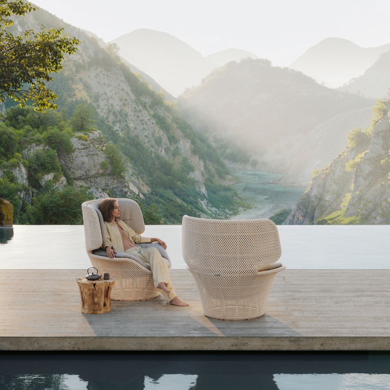 Nature-Inspired Woven Outdoor Furniture for Wellness-Focused Design