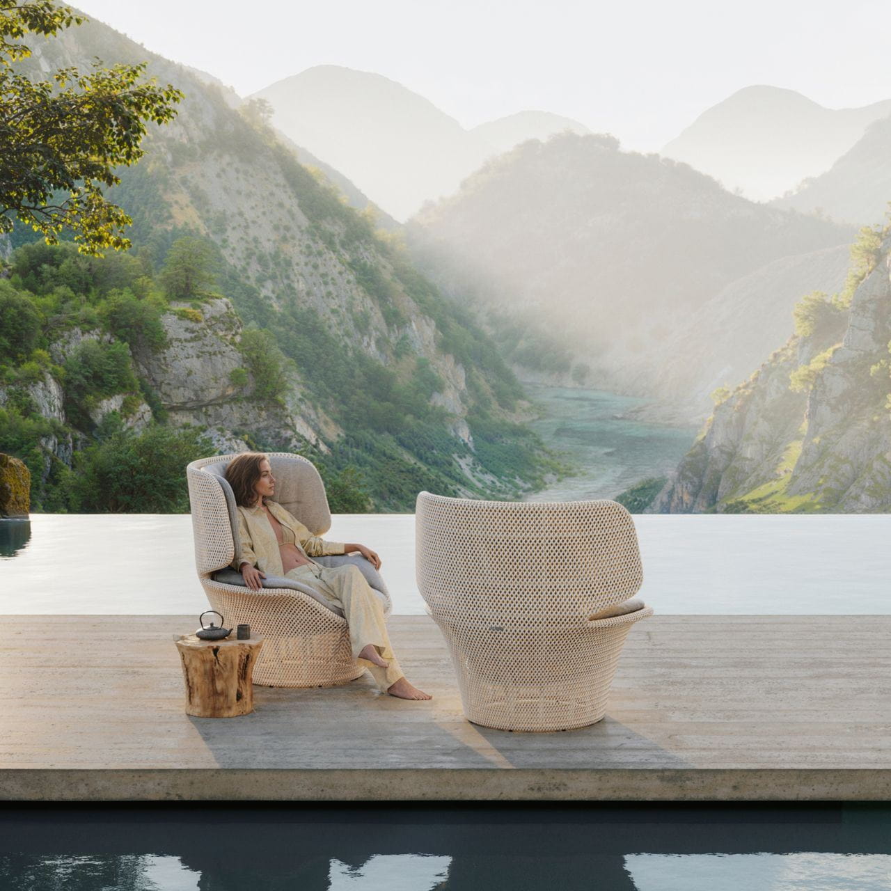Nature-Inspired Woven Outdoor Furniture for Wellness-Focused Design