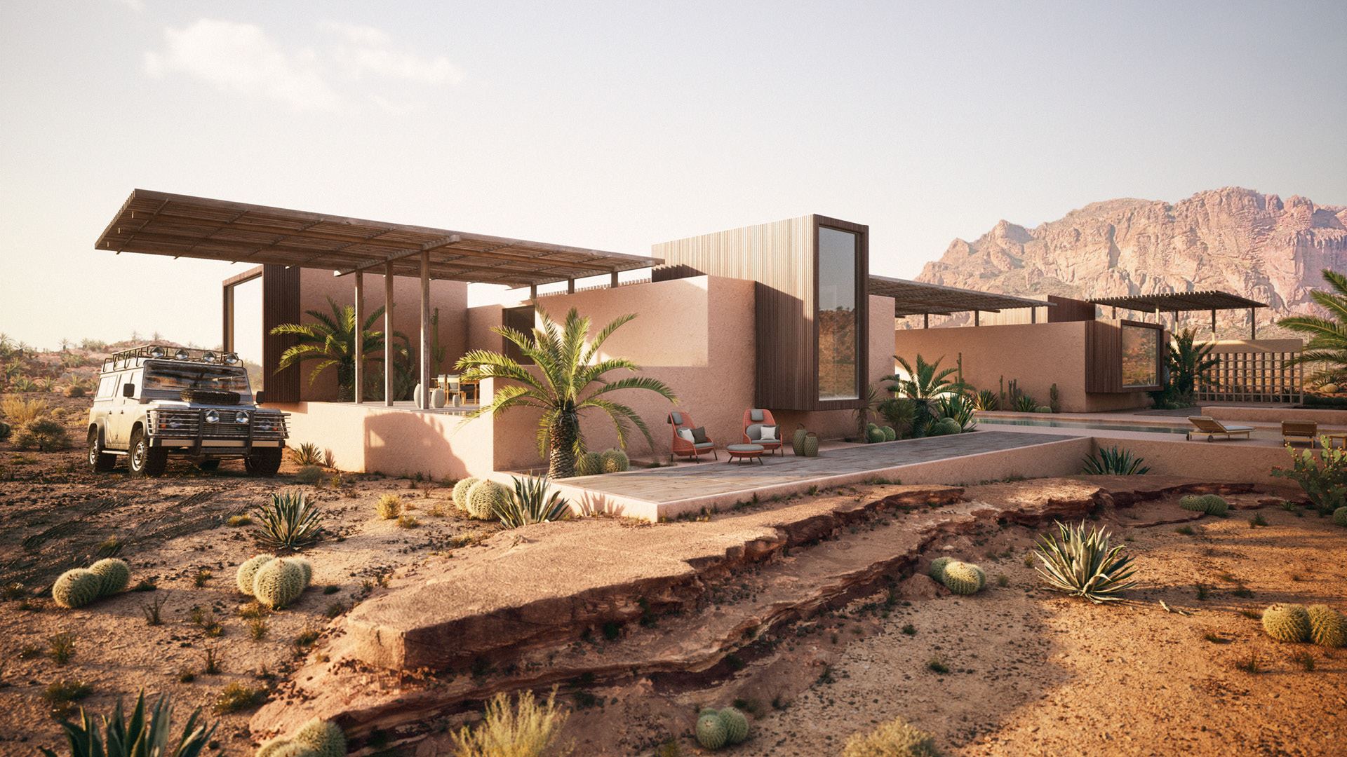 Ahnda Collection at a house in the middle of the mysterious desert