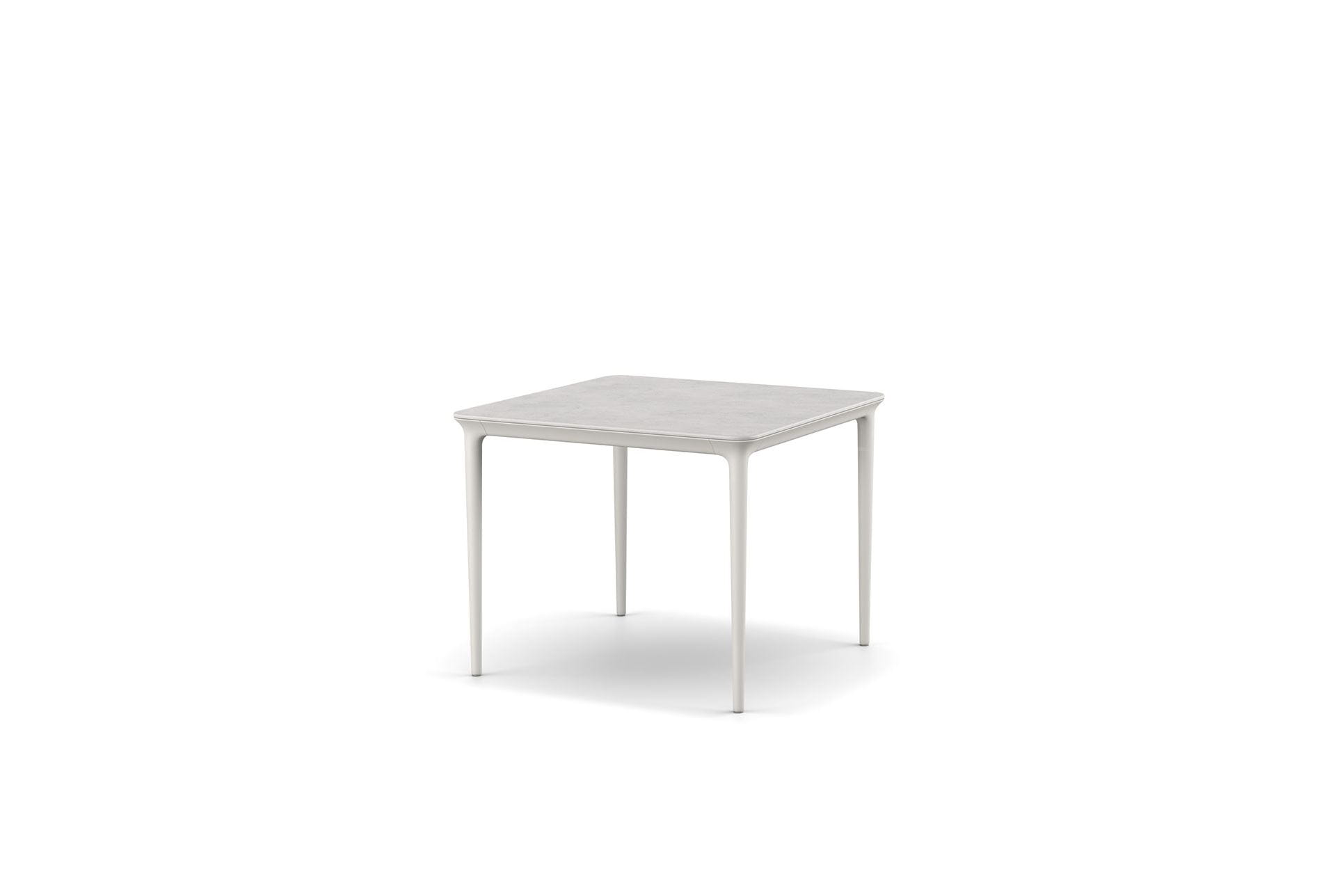 DEDON BELLMONDE Dining Table mineral composite gray 95 x 95