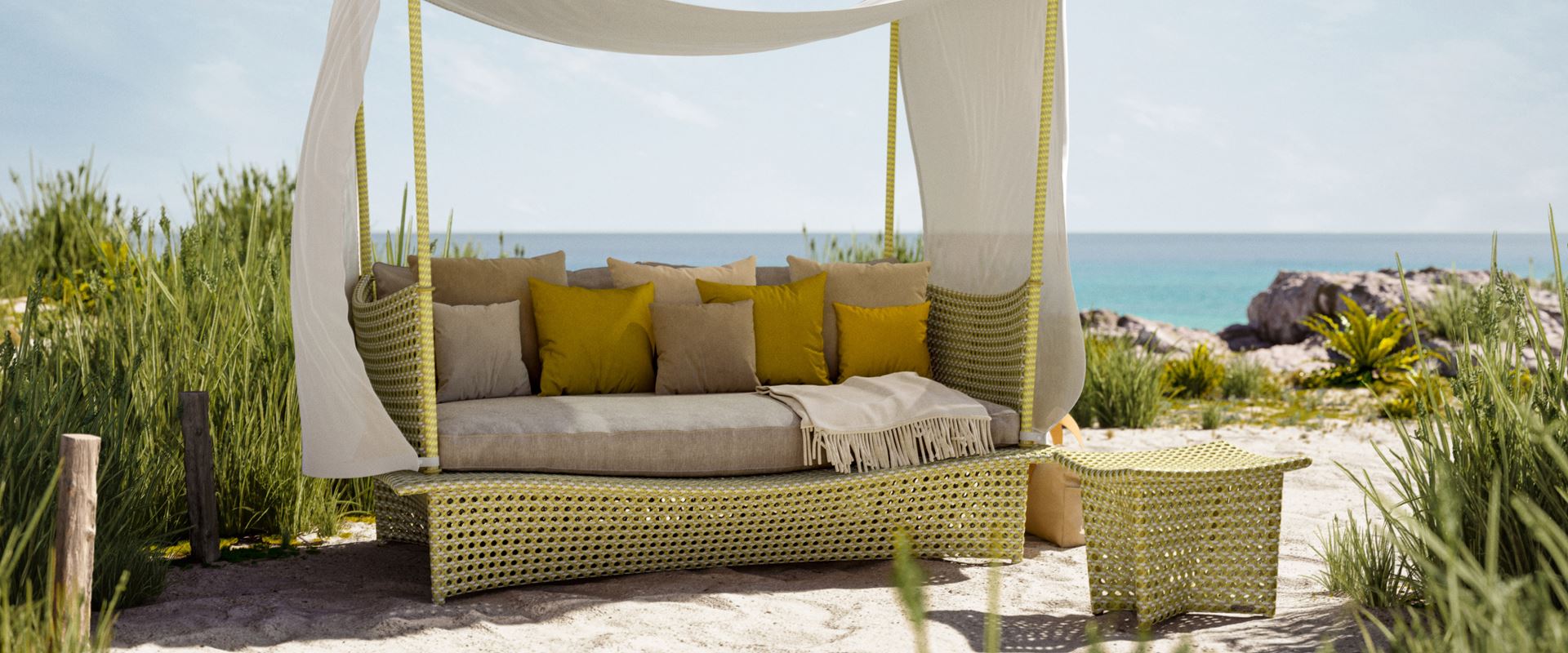 DEDON DAYDREAM Daybed citrine in Endless Ocean