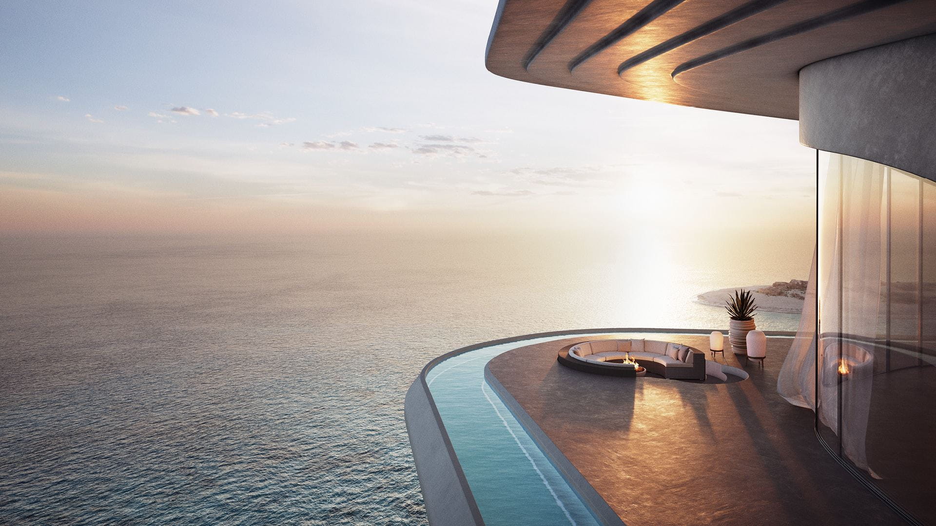 Lounge with an ocean view