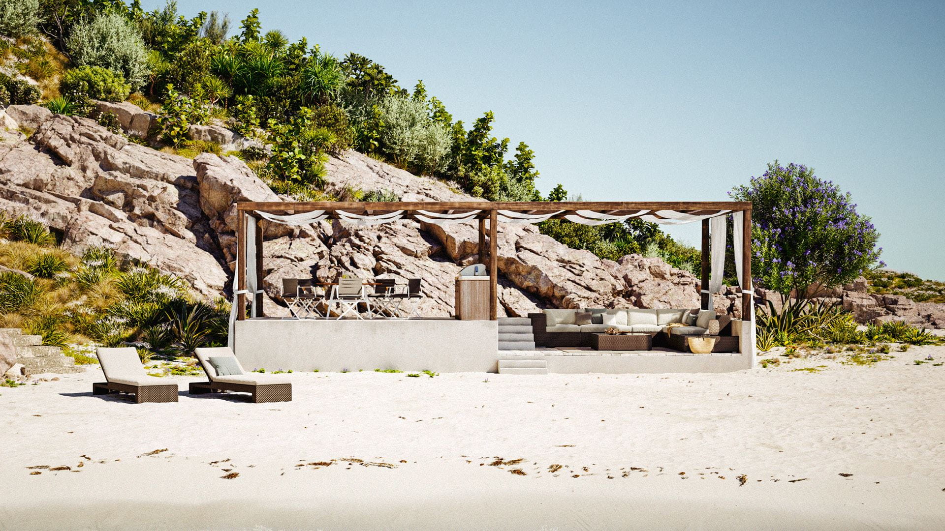 Lounge Setting at the beach