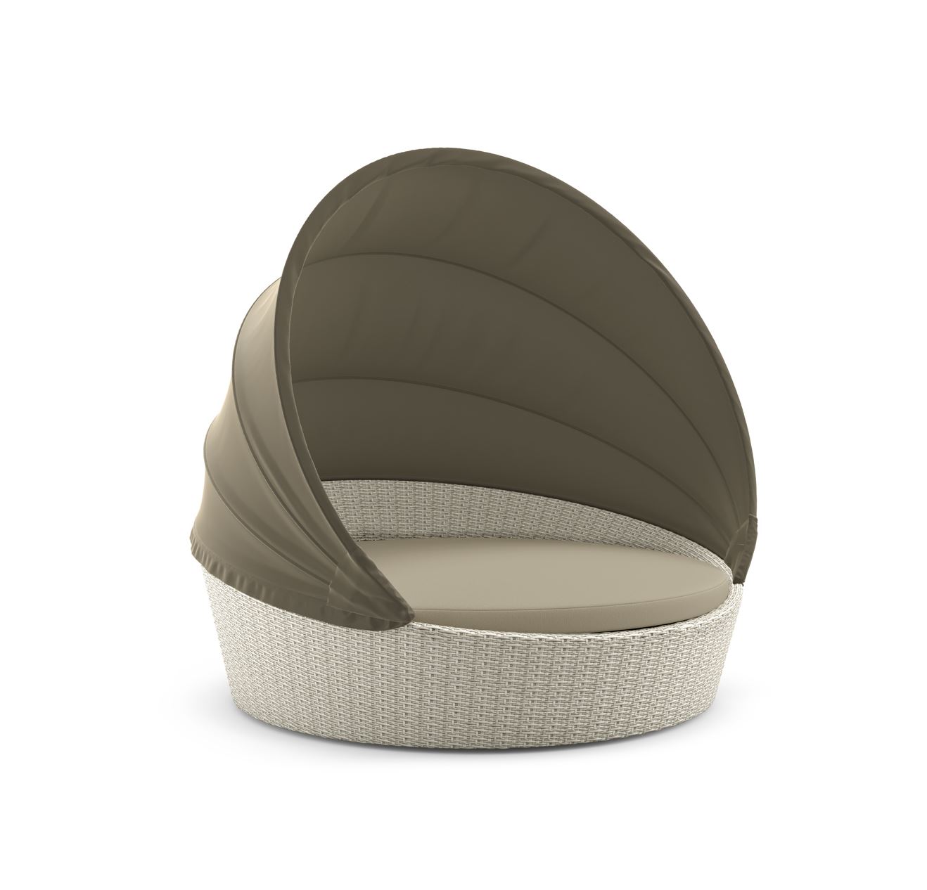 Orbit Loveseat in accona with taupe canopy