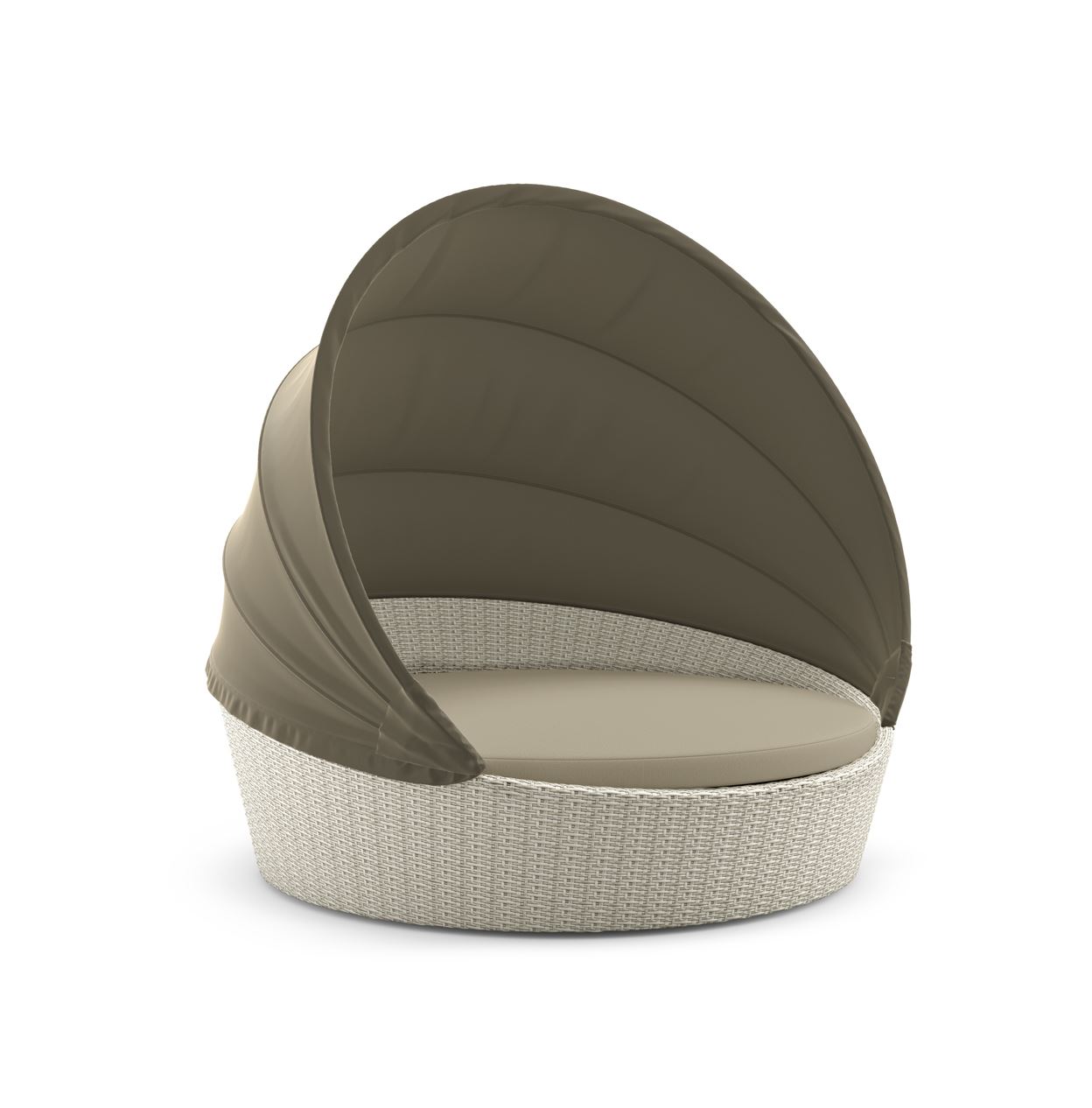 Orbit Loveseat in accona with taupe canopy