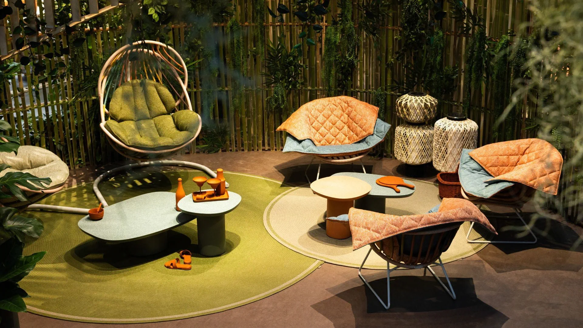 DEDON KIDA chairs with Porch cushions paired with MDEAR URBAN and THE OTHERS